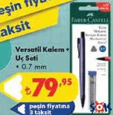 FABER-CASTELL VERTASİL KALEM + UÇ SETİ 0.7 MM indirimli fiyat FABER-CASTELL VERTASİL KALEM + UÇ SETİ 0.7 MM fiyat ve kampanya bilgisi